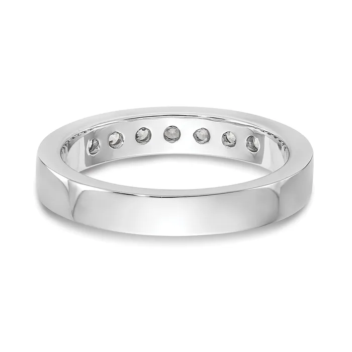 Rings Goldia 037ct CZ Solid Real 14K White Gold 724mm Stone Channel Wedding Band Ring