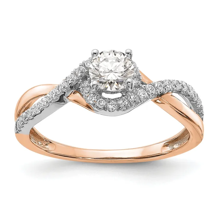Rings Goldia 040ct CZ Solid Real 14k White u0026 Rose Gold Engagement Ring Rings Goldia 040ct CZ Solid Real 14k White u0026 Rose Gold Engagement Ring