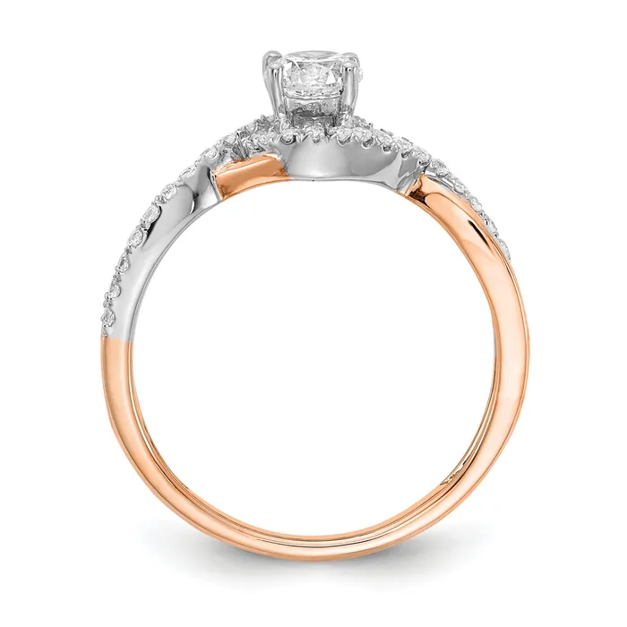 Rings Goldia 040ct CZ Solid Real 14k White u0026 Rose Gold Engagement Ring