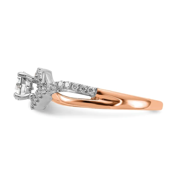 Rings Goldia 040ct CZ Solid Real 14k White u0026 Rose Gold Engagement Ring