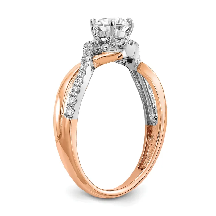 Rings Goldia 040ct CZ Solid Real 14k White u0026 Rose Gold Engagement Ring