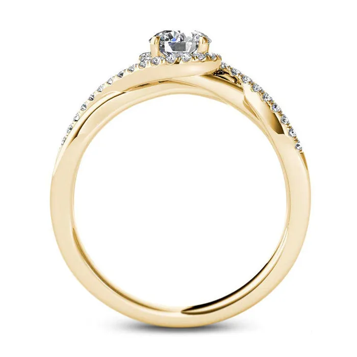 Rings Goldia 063 CT TW Natural Diamond Frame Twist Bypass Engagement Ring in Solid 14K Gold Rings Goldia 063 CT TW Natural Diamond Frame Twist Bypass Engagement Ring in Solid 14K Gold