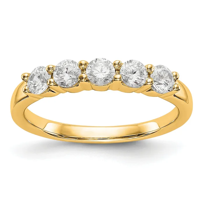 Rings Goldia 064ct CZ Solid Real 14K Yellow Gold 5Stone Wedding Band Ring Rings Goldia 064ct CZ Solid Real 14K Yellow Gold 5Stone Wedding Band Ring