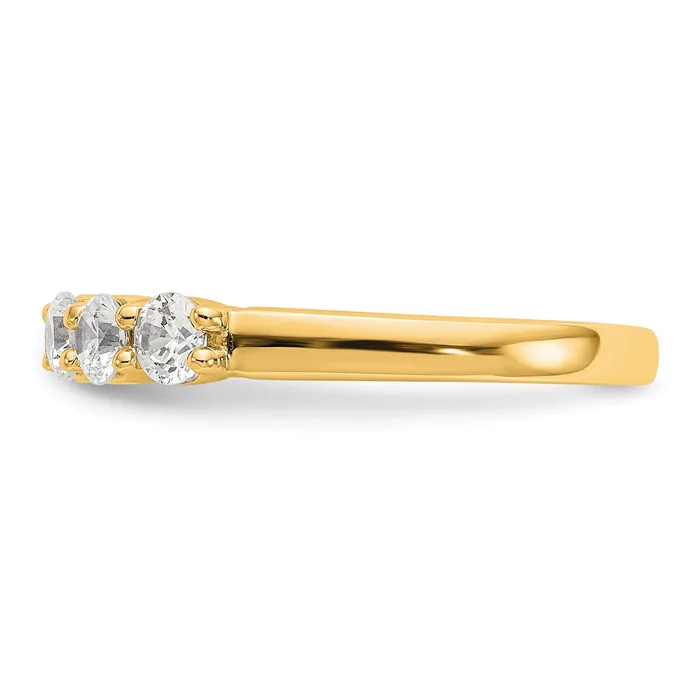 Rings Goldia 064ct CZ Solid Real 14K Yellow Gold 5Stone Wedding Band Ring