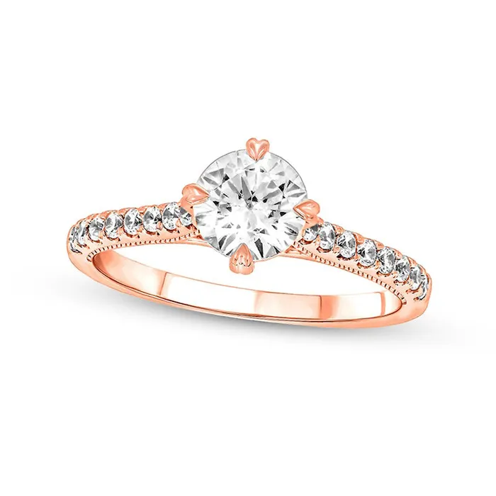 Rings Goldia 10 CT TW Natural Diamond Engagement Ring in Solid 14K Rose Gold II2 Rings Goldia 10 CT TW Natural Diamond Engagement Ring in Solid 14K Rose Gold II2