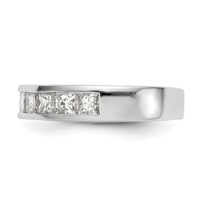 Rings Goldia 100ct CZ Solid Real 14K White Gold 7Stone Channel Wedding Band Ring