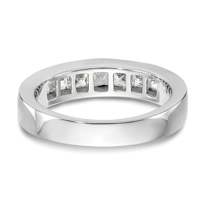 Rings Goldia 100ct CZ Solid Real 14K White Gold 7Stone Channel Wedding Band Ring