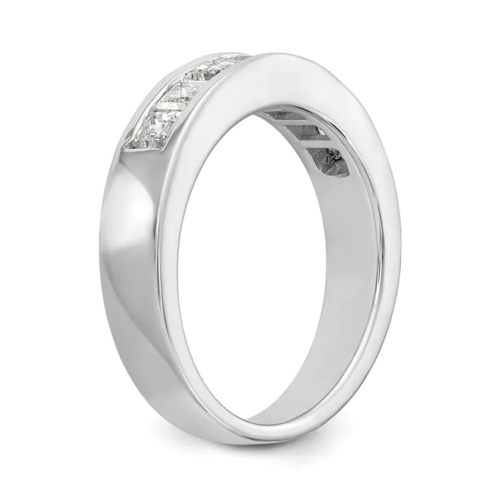 Rings Goldia 100ct CZ Solid Real 14K White Gold 7Stone Channel Wedding Band Ring