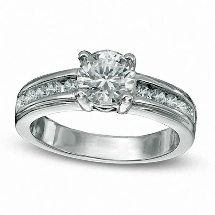 Rings Goldia 125 CT TW Natural Diamond Engagement Ring in Solid 10K White Gold Rings Goldia 125 CT TW Natural Diamond Engagement Ring in Solid 10K White Gold