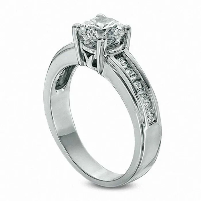 Rings Goldia 125 CT TW Natural Diamond Engagement Ring in Solid 10K White Gold Rings Goldia 125 CT TW Natural Diamond Engagement Ring in Solid 10K White Gold
