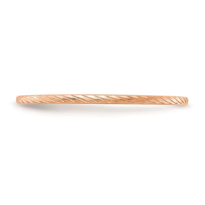 Rings Goldia 14K Rose Gold 12mm Twisted Wire Pattern Stackable Band