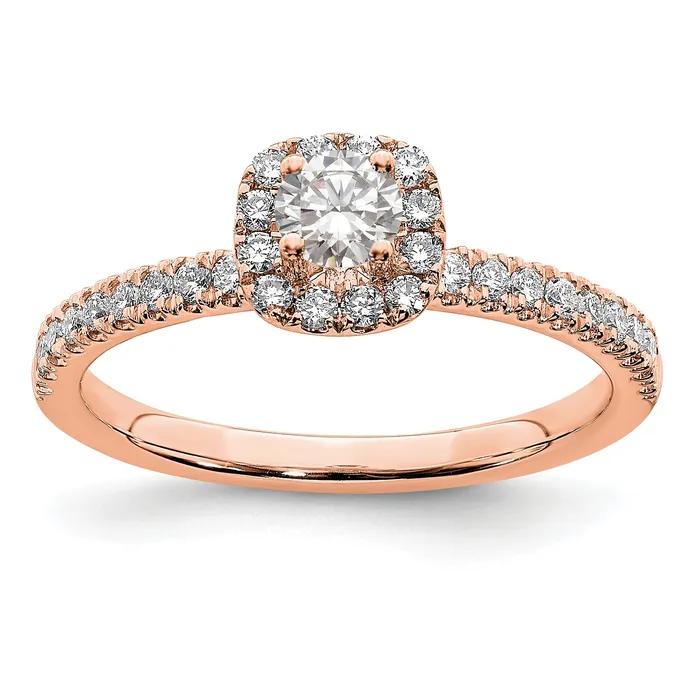 Rings Goldia 14K Rose Gold Eternal Promise Lab Grown VSSI FGH Diamond Halo Ring Rings Goldia 14K Rose Gold Eternal Promise Lab Grown VSSI FGH Diamond Halo Ring