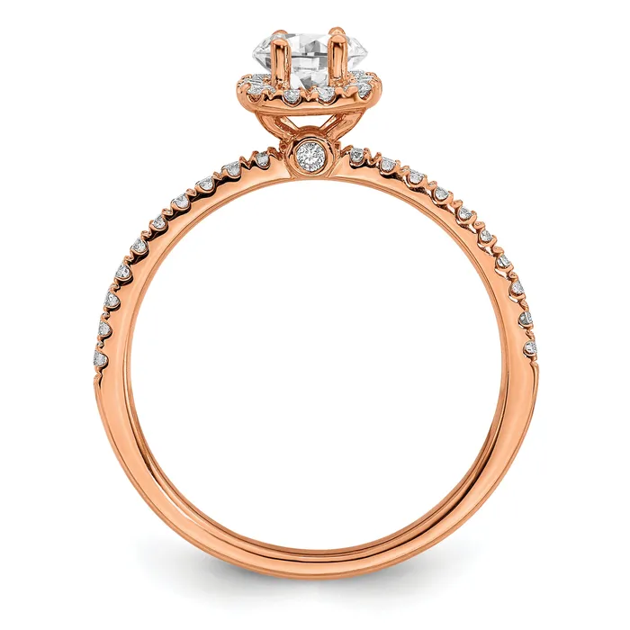 Rings Goldia 14K Rose Gold Eternal Promise Lab Grown VSSI FGH Diamond Halo Ring