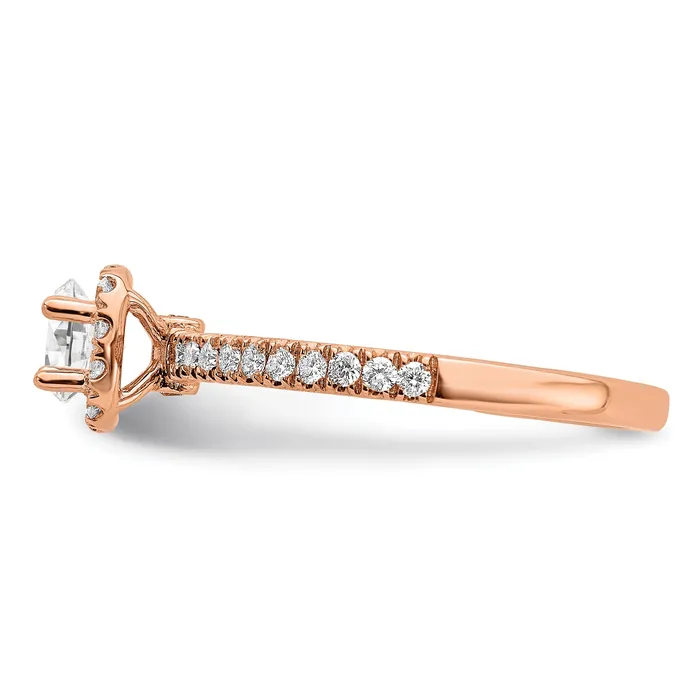 Rings Goldia 14K Rose Gold Eternal Promise Lab Grown VSSI FGH Diamond Halo Ring