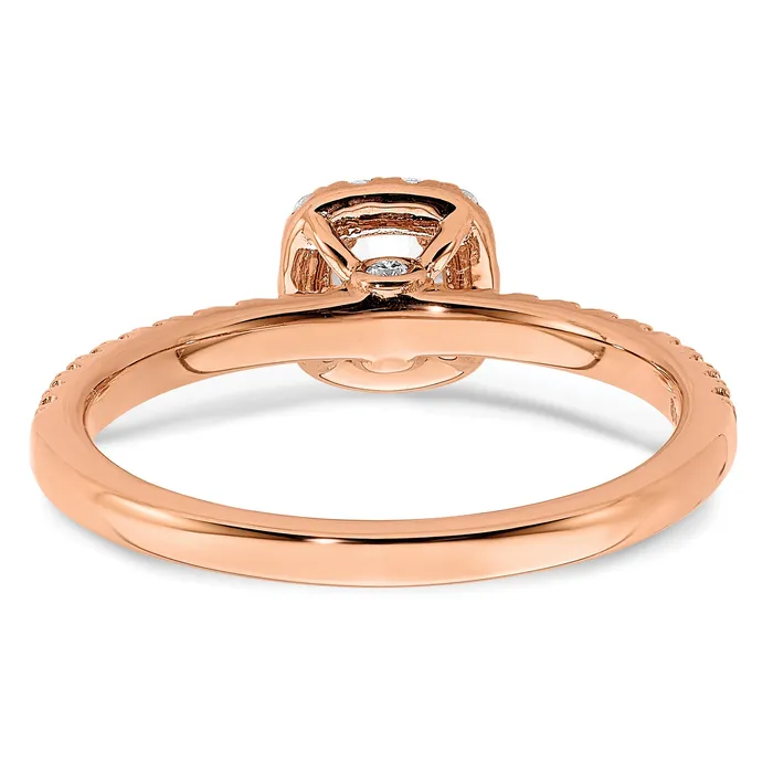Rings Goldia 14K Rose Gold Eternal Promise Lab Grown VSSI FGH Diamond Halo Ring