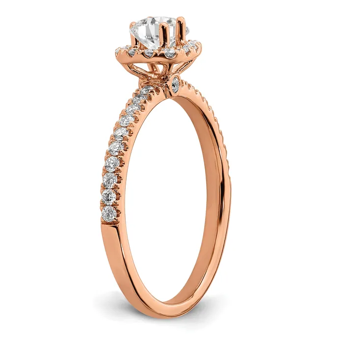Rings Goldia 14K Rose Gold Eternal Promise Lab Grown VSSI FGH Diamond Halo Ring