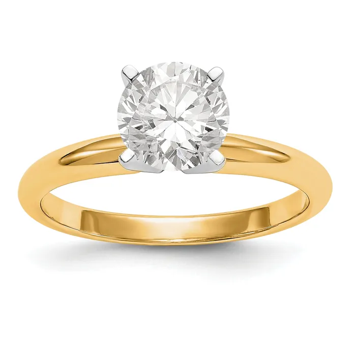 Rings Goldia 14k Twotone 14 Ct Round VSSI GH Lab Grown Diamond Solitaire Lightweight HalfRound 4 Prong Ring