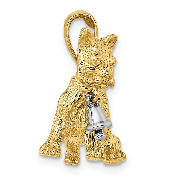 Rings Goldia 14k Twotone GoldTwotone Gold Dangling Bell and Cat Charm
