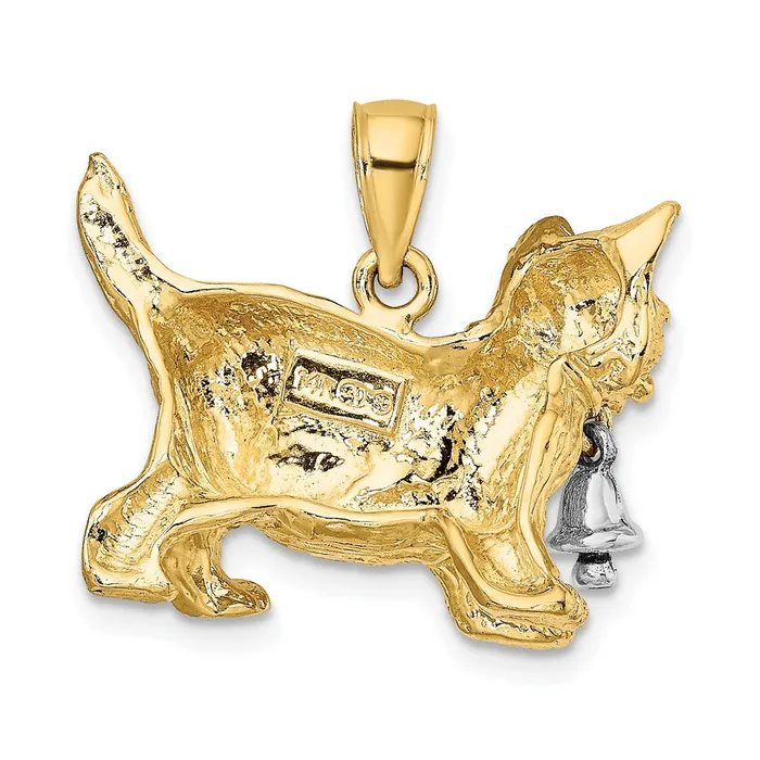 Rings Goldia 14k Twotone GoldTwotone Gold Dangling Bell and Cat Charm