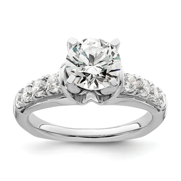 Rings Goldia 14k White Gold 12 Ct Lab Grown Diamond VSSI G 1 12 Ct Center Round Shared Prong Engagement Ring Rings Goldia 14k White Gold 12 Ct Lab Grown Diamond VSSI G 1 12 Ct Center Round Shared Prong Engagement Ring