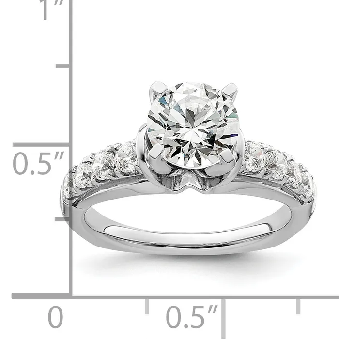 Rings Goldia 14k White Gold 12 Ct Lab Grown Diamond VSSI G 1 12 Ct Center Round Shared Prong Engagement Ring
