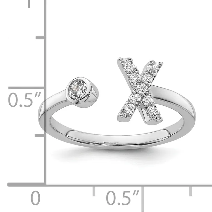 Rings Goldia 14k White Gold 16 Ct Lab Grown Diamond VSSI G Initial X Adjustable Ring