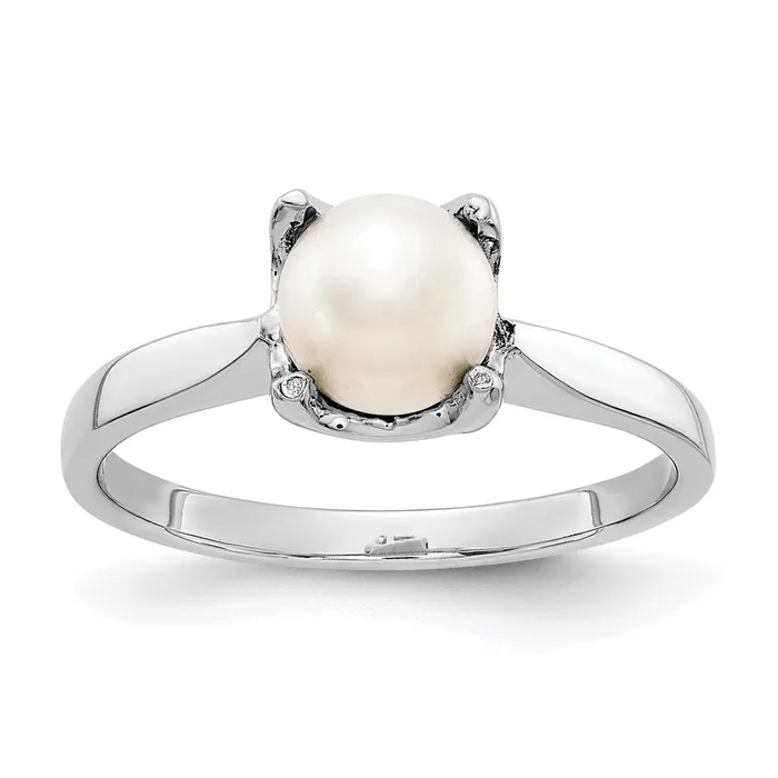Rings Goldia 14k White Gold 6mm FW Cultured Pearl ring