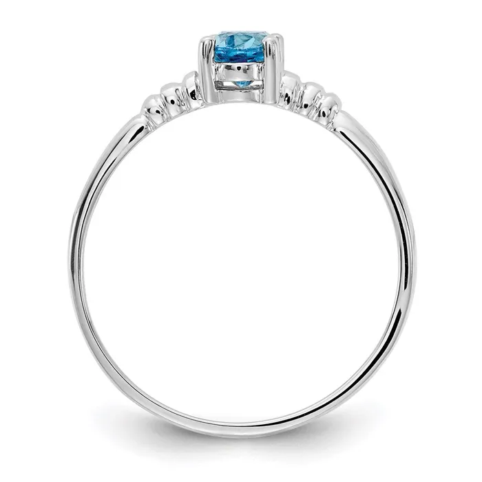 Rings Goldia 14k White Gold 6x4mm Oval Blue Topaz ring