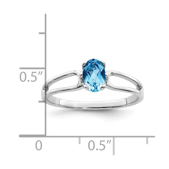Rings Goldia 14k White Gold 6x4mm Oval Blue Topaz ring