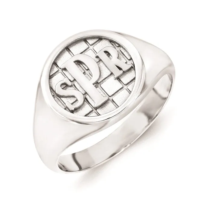 Rings Goldia 14K White Gold Monogram Signet Ring