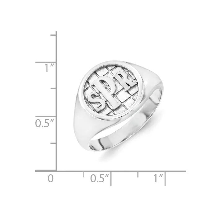 Rings Goldia 14K White Gold Monogram Signet Ring