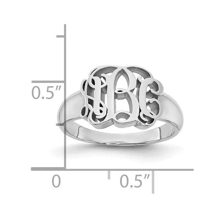 Rings Goldia 14K White Gold Monogram Signet Ring
