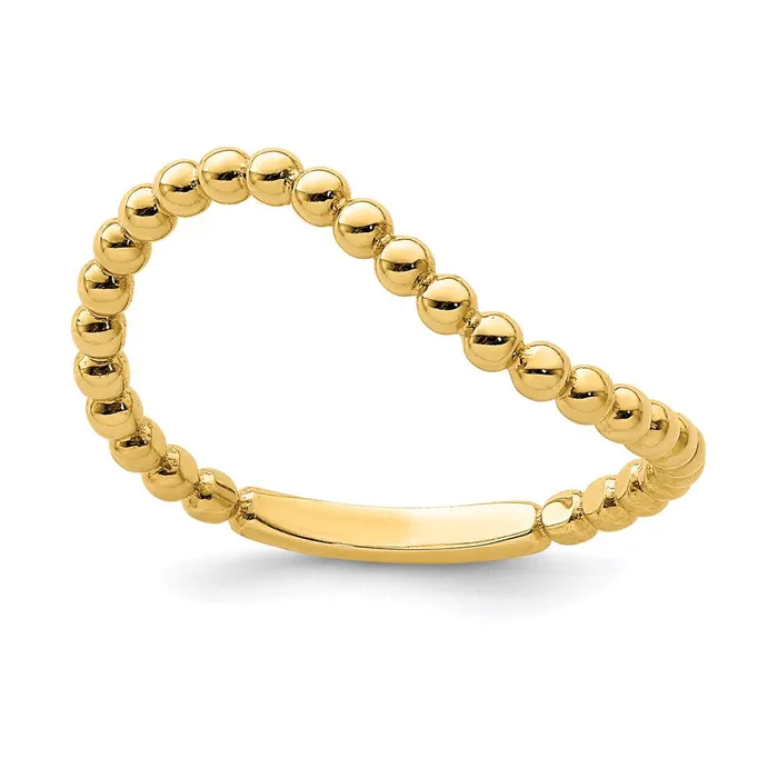 Rings Goldia 14K Yellow Gold Beaded Waved Ring