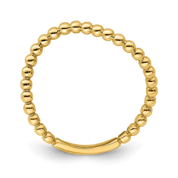 Rings Goldia 14K Yellow Gold Beaded Waved Ring