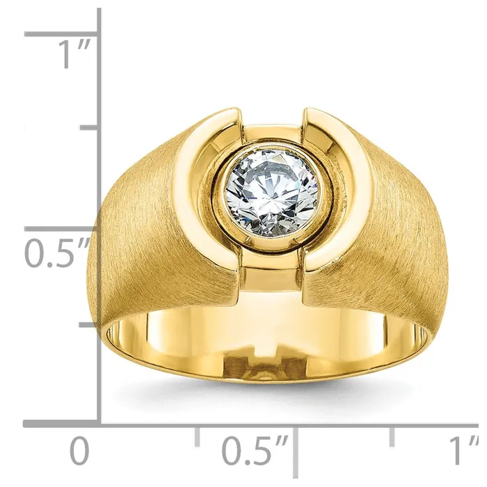 Rings Goldia 14k Yellow Gold Mens Polished and Satin Diamond Ring Mounting