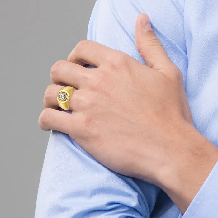 Rings Goldia 14k Yellow Gold Mens Polished and Satin Diamond Ring Mounting