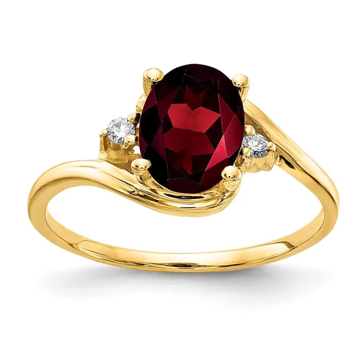 Rings goldiaca 14K Yellow Gold 8x6mm Oval Garnet Checker A Real Diamond ring Rings goldiaca 14K Yellow Gold 8x6mm Oval Garnet Checker A Real Diamond ring