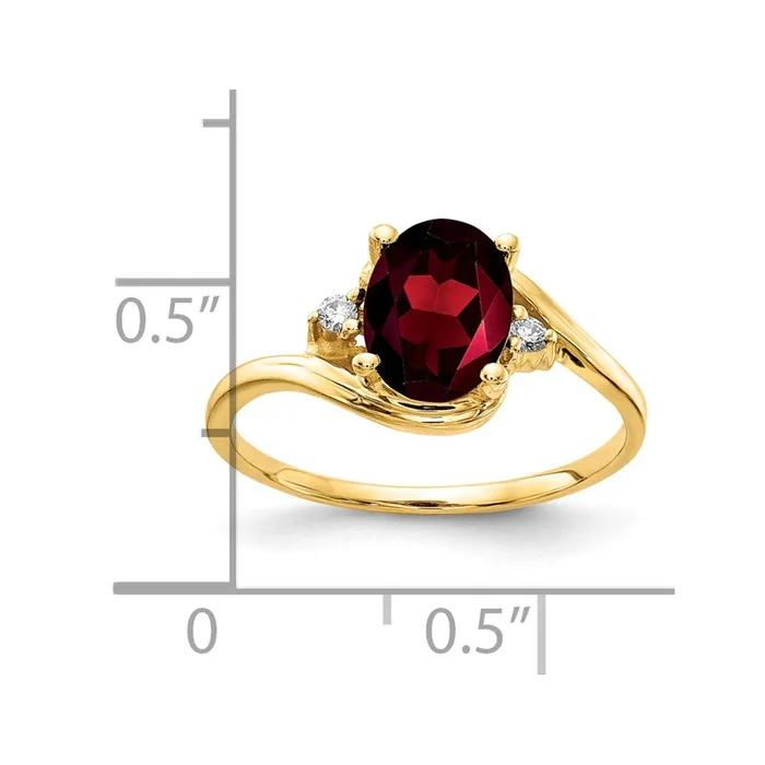 Rings goldiaca 14K Yellow Gold 8x6mm Oval Garnet Checker A Real Diamond ring Rings goldiaca 14K Yellow Gold 8x6mm Oval Garnet Checker A Real Diamond ring