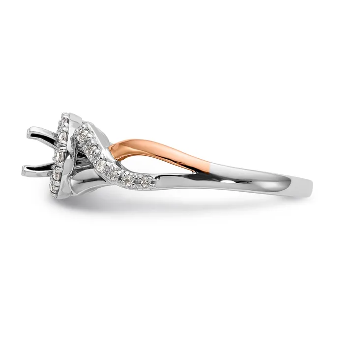 Rings Goldiacom 14k Two tone Peg Set Simulated Diamond Halo Engagement Ring