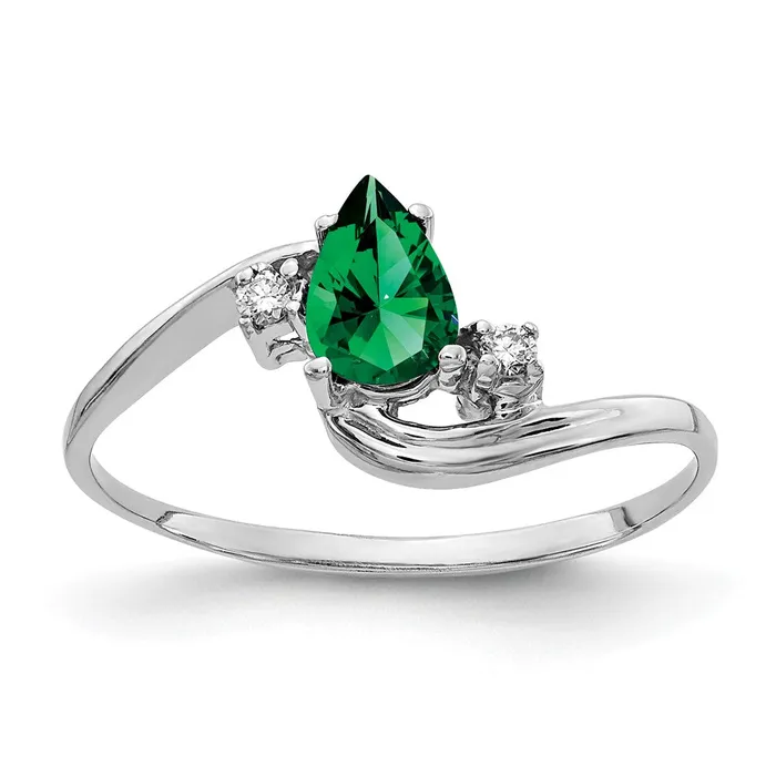 Rings Goldiacom 14k White Gold 6x4mm Pear Mount St Helens VS Real Diamond ring