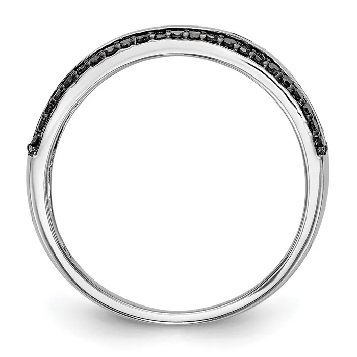 Rings Goldiacom 14K White Gold Black White Real Diamond Band