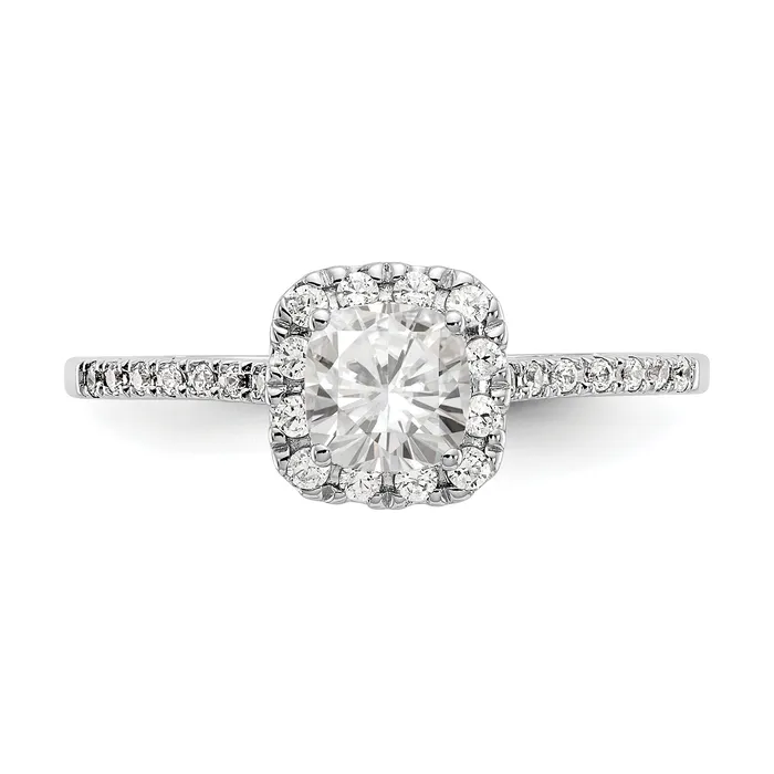 Rings Goldiacom 14k White Gold Cushion Halo Simulated Diamond Engagement Ring Rings Goldiacom 14k White Gold Cushion Halo Simulated Diamond Engagement Ring