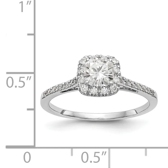 Rings Goldiacom 14k White Gold Cushion Halo Simulated Diamond Engagement Ring Rings Goldiacom 14k White Gold Cushion Halo Simulated Diamond Engagement Ring