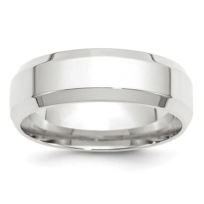 Rings Goldia Solid 10K White Gold 7mm Bevel Edge Comfort Fit MensWomens Wedding Band Ring Size 4 Rings Goldia Solid 10K White Gold 7mm Bevel Edge Comfort Fit MensWomens Wedding Band Ring Size 4