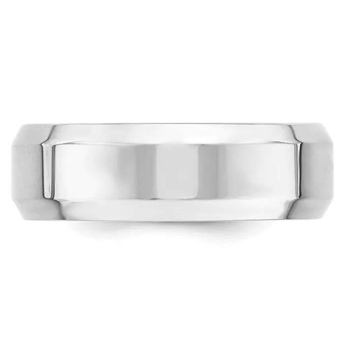 Rings Goldia Solid 10K White Gold 7mm Bevel Edge Comfort Fit MensWomens Wedding Band Ring Size 4 Rings Goldia Solid 10K White Gold 7mm Bevel Edge Comfort Fit MensWomens Wedding Band Ring Size 4