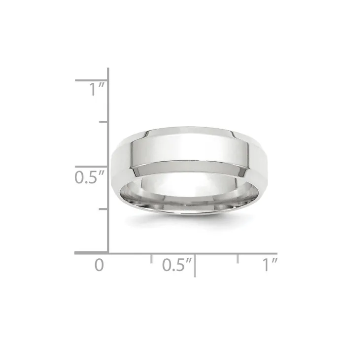 Rings Goldia Solid 10K White Gold 7mm Bevel Edge Comfort Fit MensWomens Wedding Band Ring Size 4 Rings Goldia Solid 10K White Gold 7mm Bevel Edge Comfort Fit MensWomens Wedding Band Ring Size 4