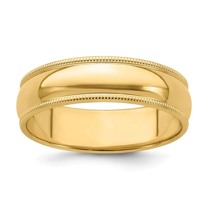 Rings Goldia Solid 10K Yellow Gold 6mm Milgrain HalfRound Wedding MensWomens Wedding Band Ring Size 85 Rings Goldia Solid 10K Yellow Gold 6mm Milgrain HalfRound Wedding MensWomens Wedding Band Ring Size 85