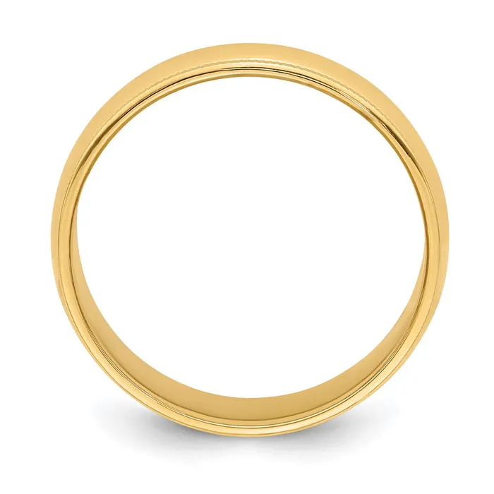 Rings Goldia Solid 10K Yellow Gold 6mm Milgrain HalfRound Wedding MensWomens Wedding Band Ring Size 85