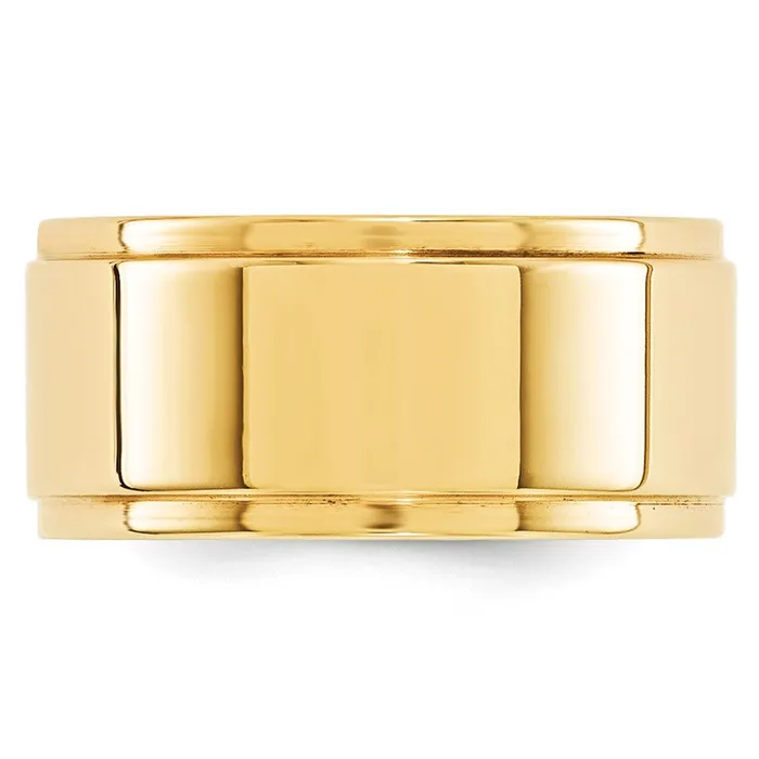 Rings Goldia Solid 14K Yellow Gold 10mm Flat with Step Edge MensWomens Wedding Band Ring Size 135 Rings Goldia Solid 14K Yellow Gold 10mm Flat with Step Edge MensWomens Wedding Band Ring Size 135