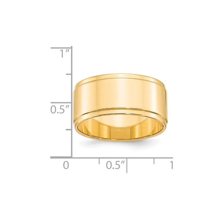 Rings Goldia Solid 14K Yellow Gold 10mm Flat with Step Edge MensWomens Wedding Band Ring Size 135 Rings Goldia Solid 14K Yellow Gold 10mm Flat with Step Edge MensWomens Wedding Band Ring Size 135